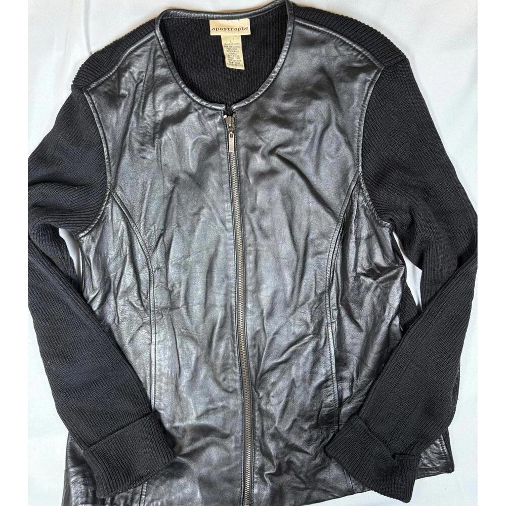 Women's Apostrophe Black‎ Leather Jacket - Size Large